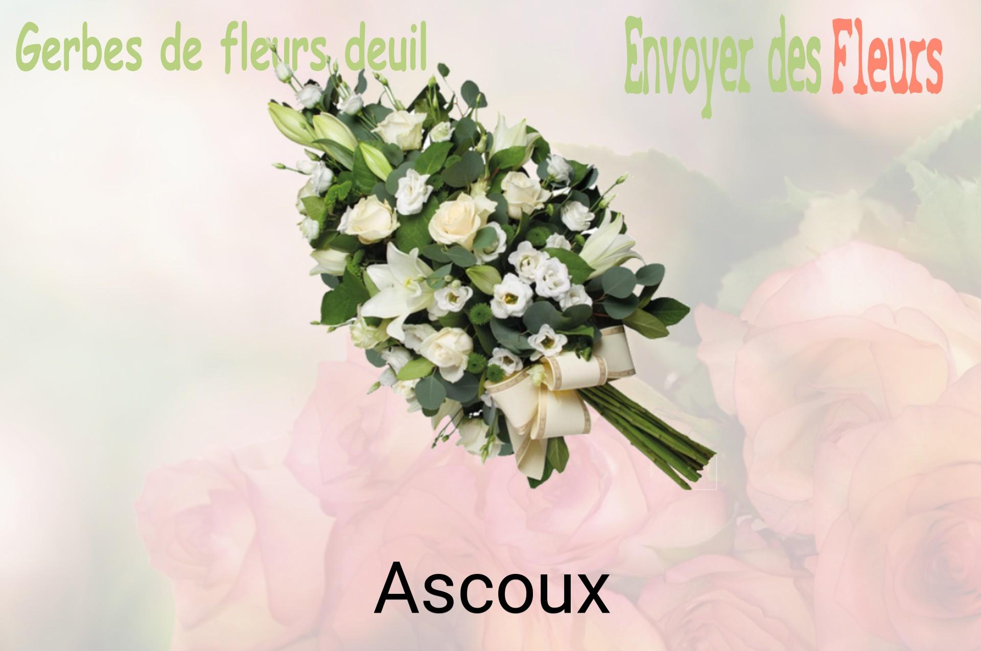 Gerbe de fleurs de deuil livrée à Ascoux